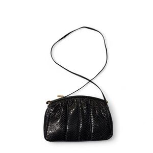 Vintage Palizzio Navy Blue Snakeskin Crossbody Or Clutch